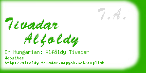 tivadar alfoldy business card